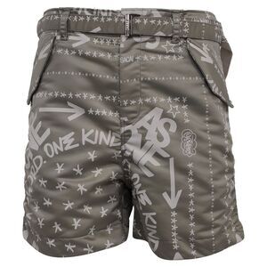 Sacai Eric Haze Bandana Print Shorts in Khaki Green Nylon